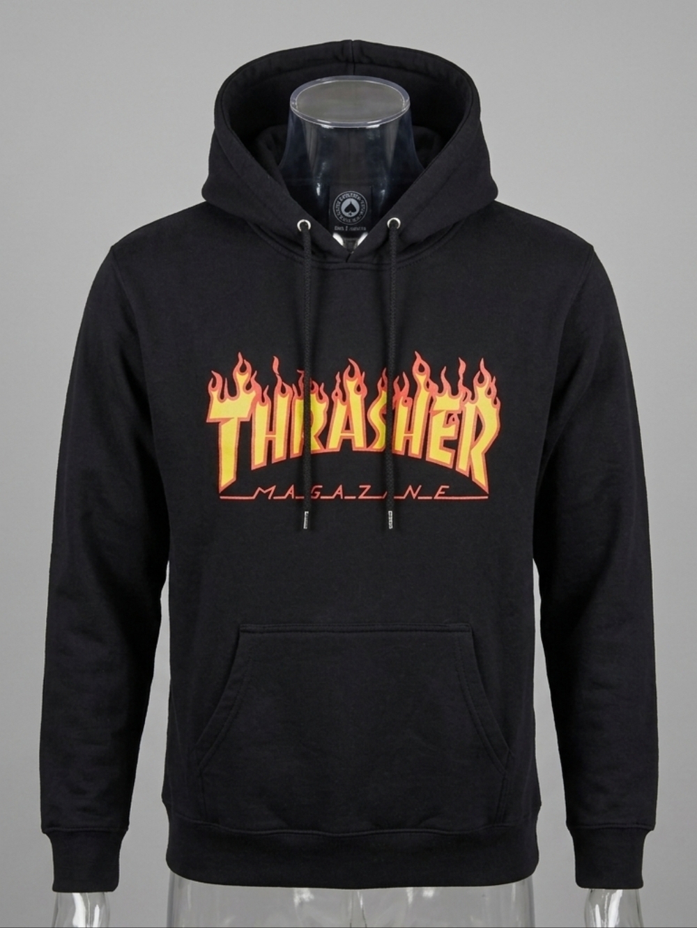 Thrasher Magazine Flame Logo Hoodie Black Skateboard Sweatshirt Mens Medium